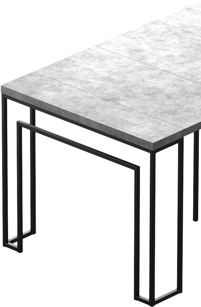 Стол трансформер серый бетон